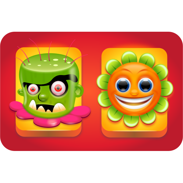 Vector graphics of flower game characters