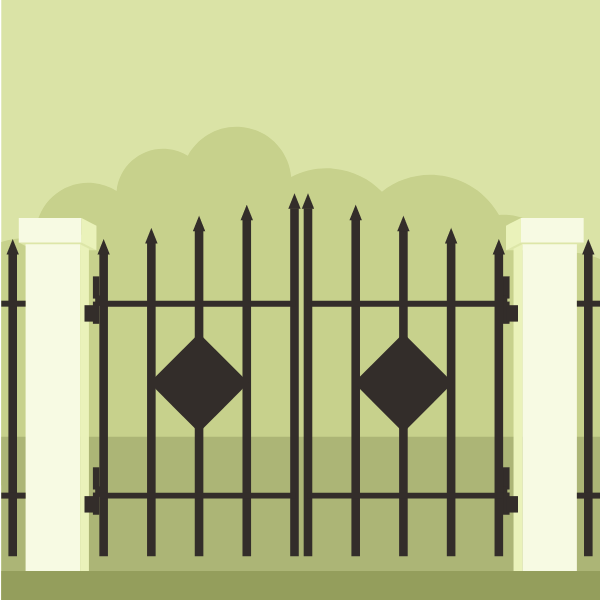 Gate with sharp fence