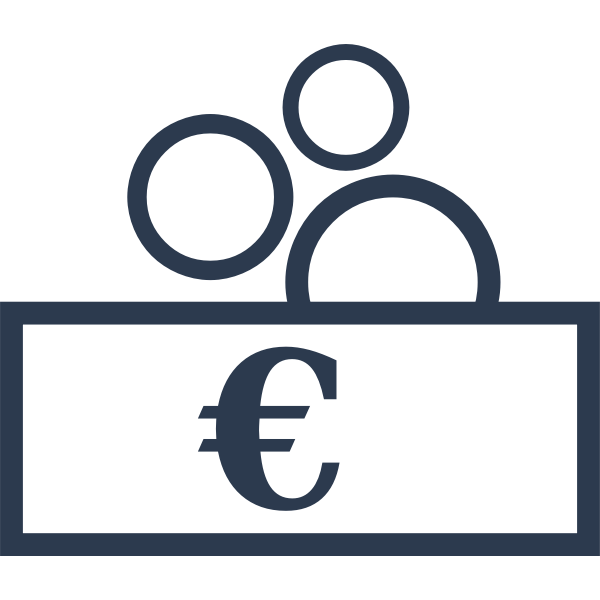 Vector drawing of money exchange sign