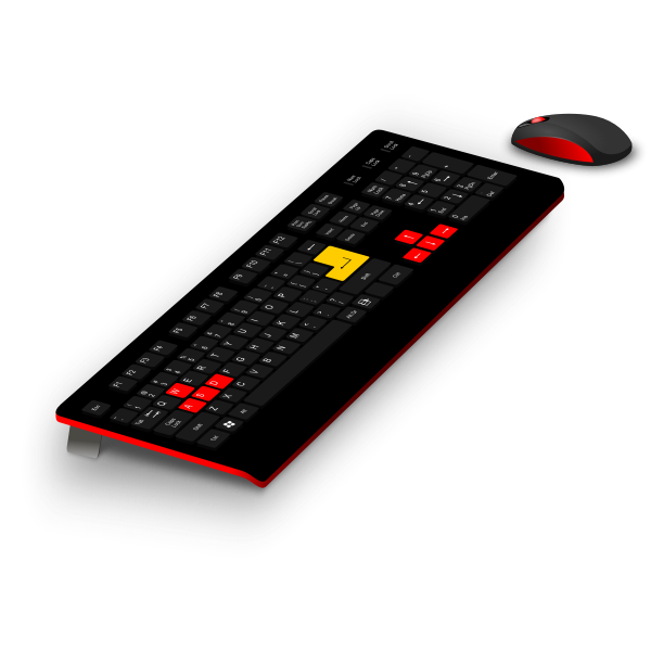 Generic gaming keyboard and mouse vector image | Free SVG