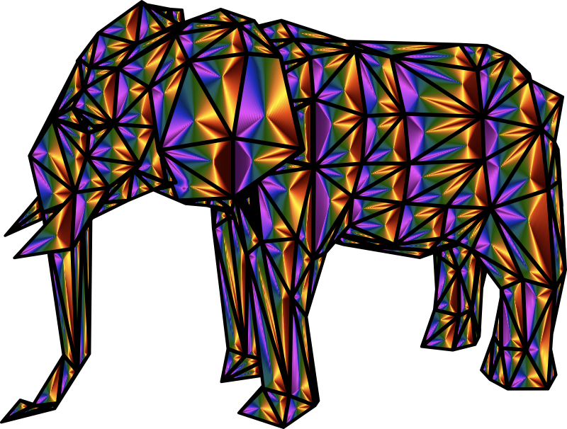Elephant Geometric Chromatique Pattern
