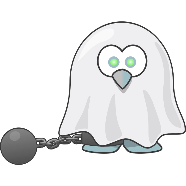 Penguin ghost vector drawing