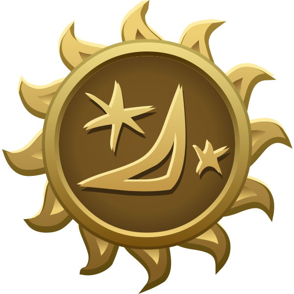Download Vector image of friendly moon and stars sun shaped emblem ...
