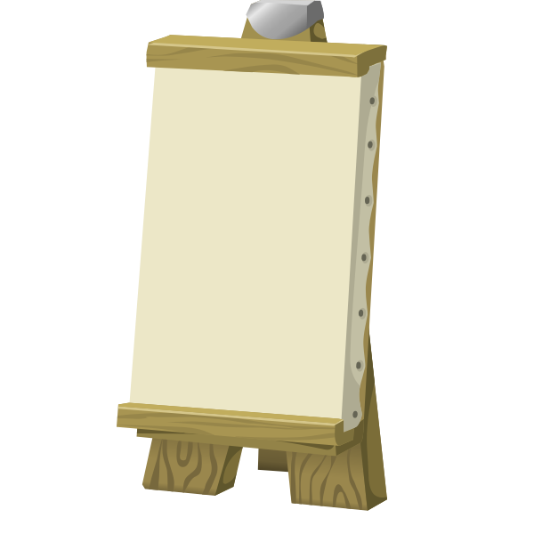 Vector image of artist's board on wooden stand