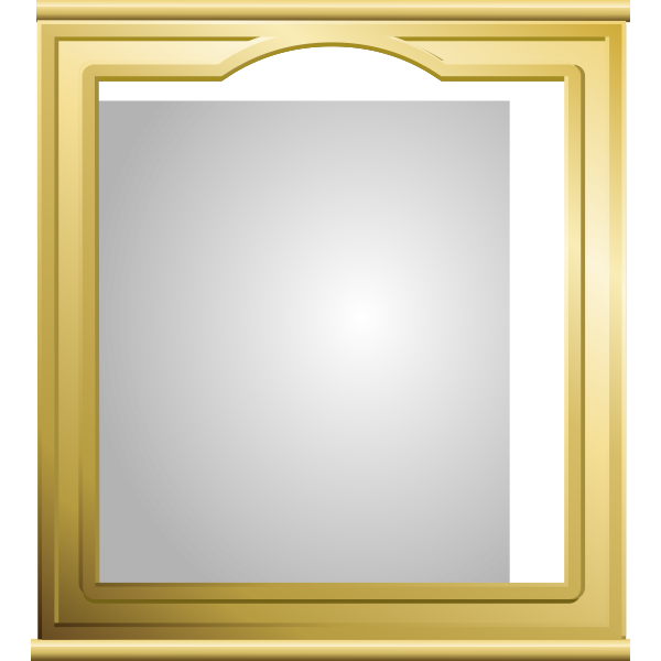 Vector illustration mirror in golden frame