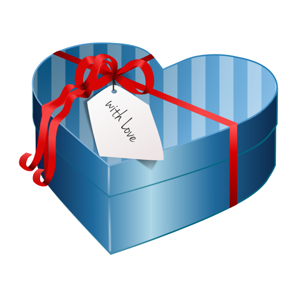 Download Vector image of blue heart shaped gift box | Free SVG