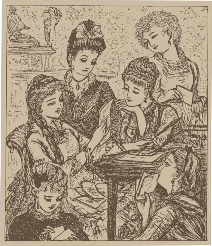 Girls Reading a Love Letter