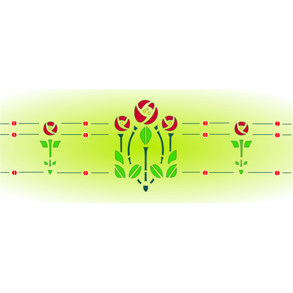 Roses on a green background illustration