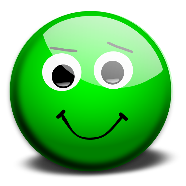 Green happy face vector drawing