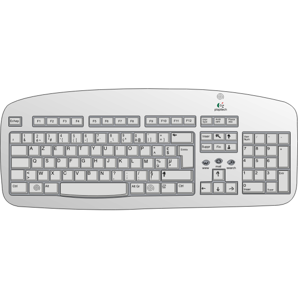 computer keyboard clipart black and white