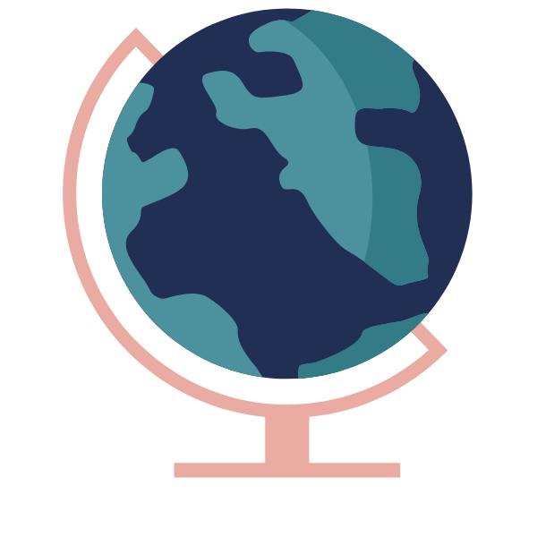 Globe icon flat style