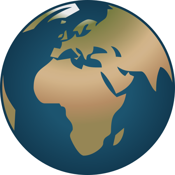 Simple Globe facing Europe and Africa vector illustration