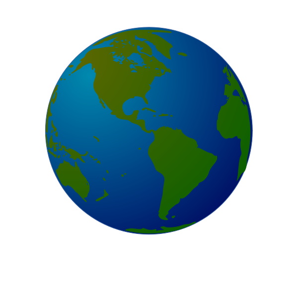 Globe facing North and South America vector drawing