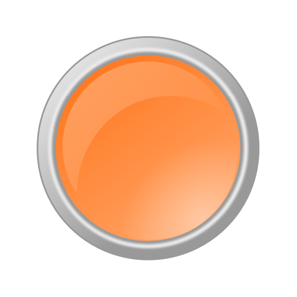 Orange button in gray frame vector image