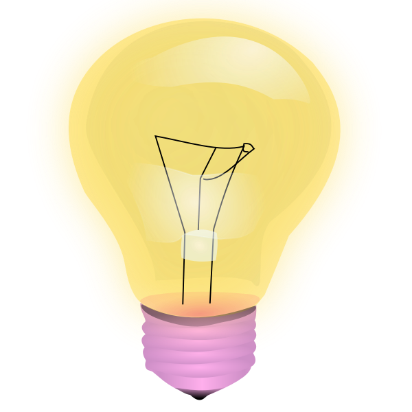 Vector image of yellow light bulb