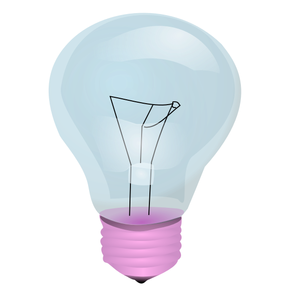 Vector drawing of transparent light bulb