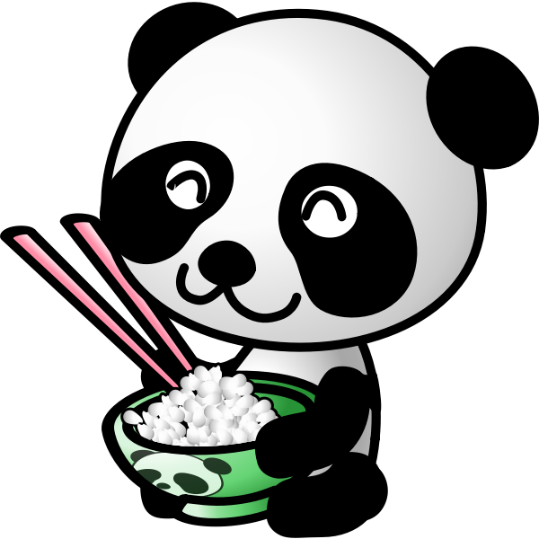 Panda and rice | Free SVG
