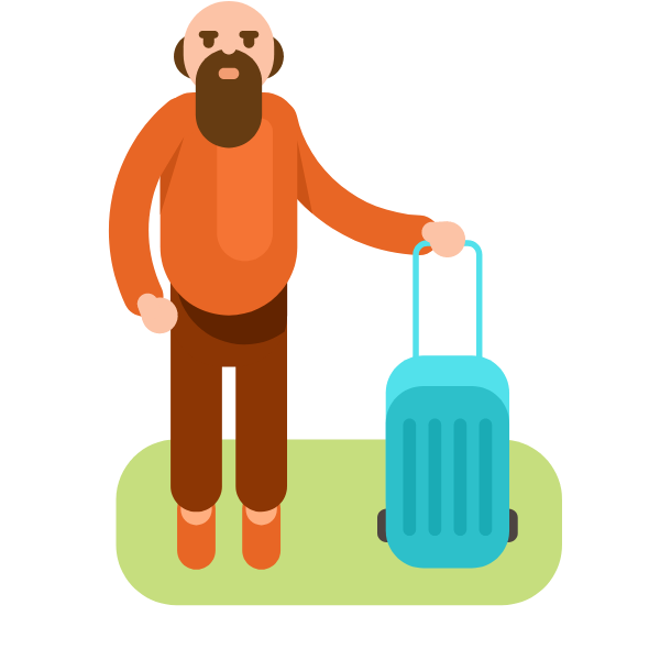 Man going on vacation