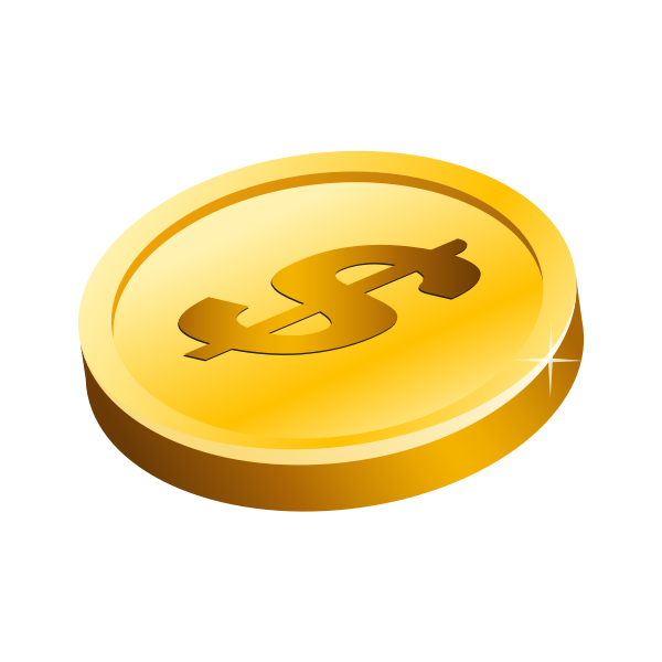 Gold Dollar Coin Vector - Free SVG