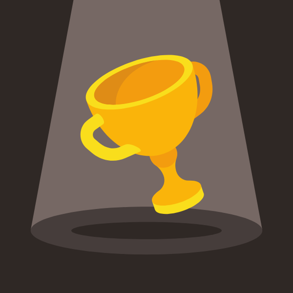 Golden trophy 3d