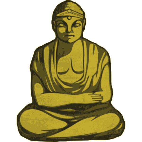 Vector graphics of statue of golden Buddha