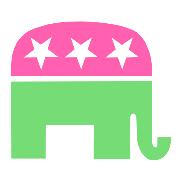 Green and pink elephant