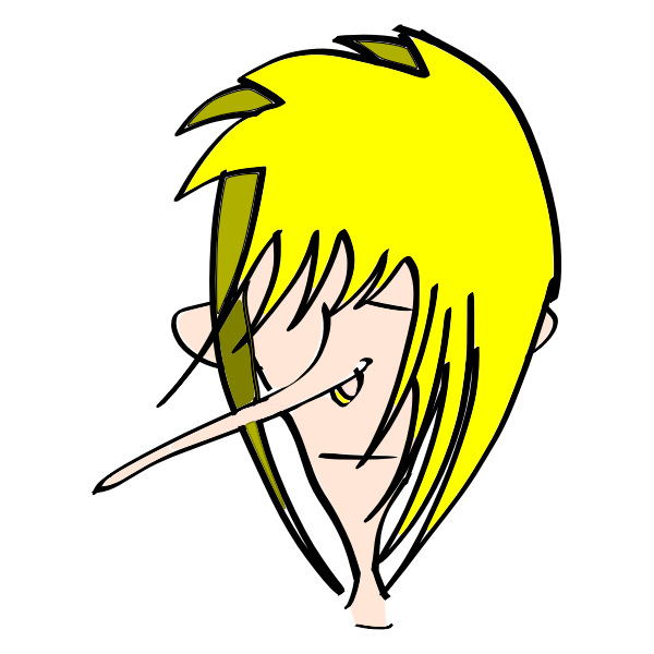 Anime character with yellow hair. 