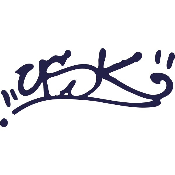 Vector illustration of purple graffiti tag