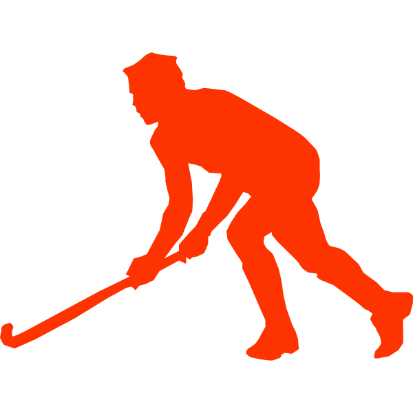 Silhouette vector clip art of grass hockey player