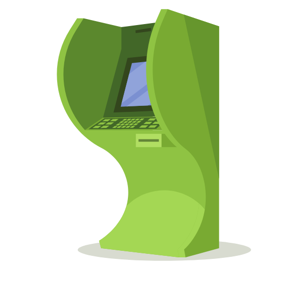Green ATM machine
