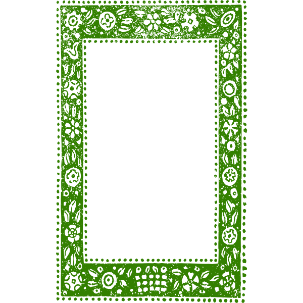 Green frame ethnic pattern