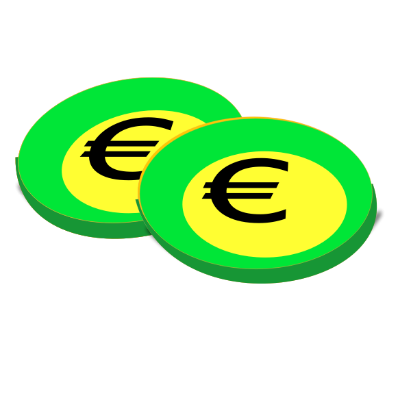 Illustration of green euro coins