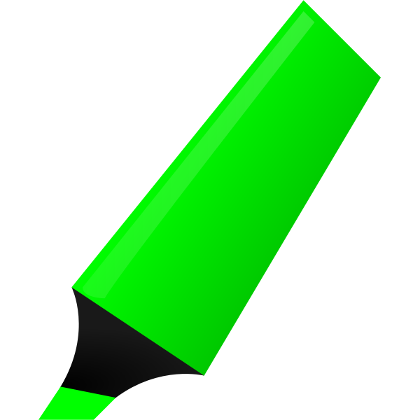 Vector drawing of green highlighter