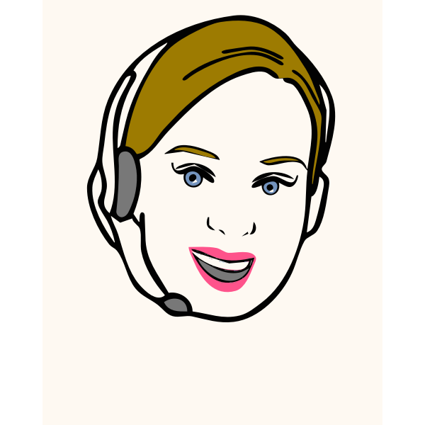 Vector clip art of telephone operator avatar