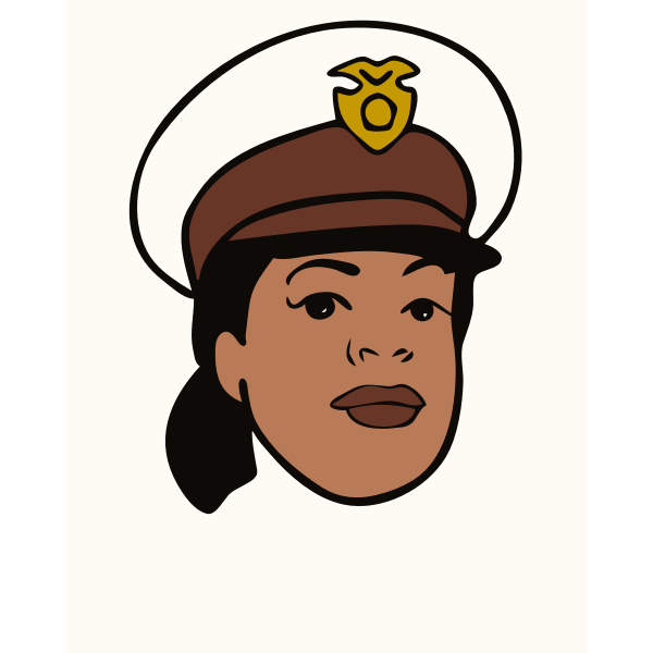 Vector drawing of policewoman with hat avatar