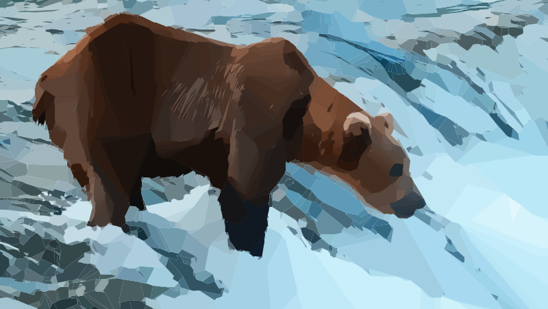 Grizzly in a river