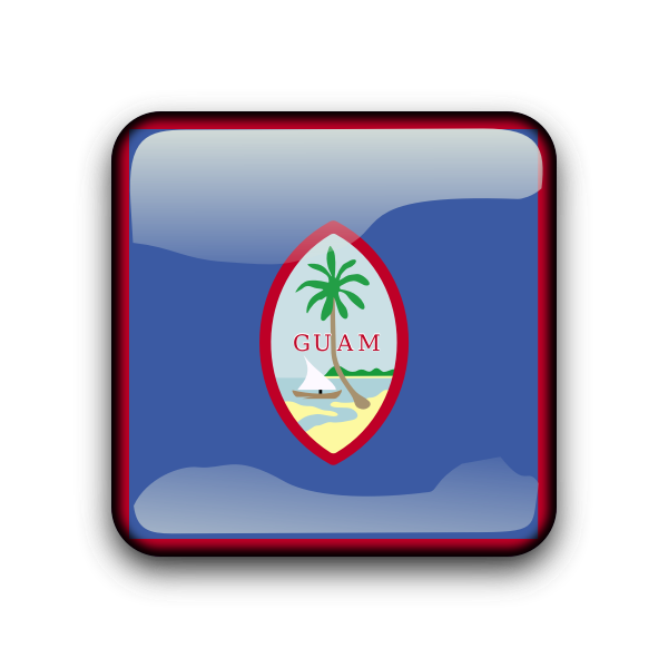 Guam flag vector button