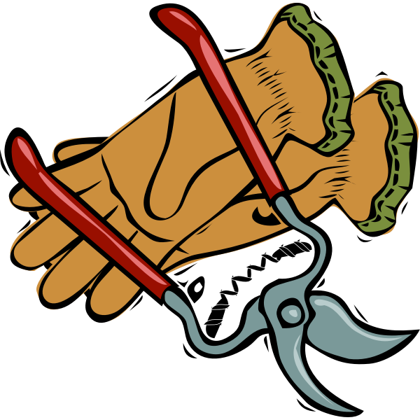 Gloves and cutting scissors vector graphics | Free SVG