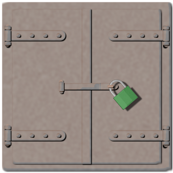 Manhole cover with padlock vector graphics