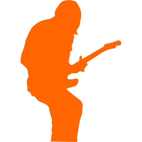 Rock guitarist silhouette vector image