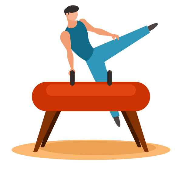Gymnast on a vaulting horse