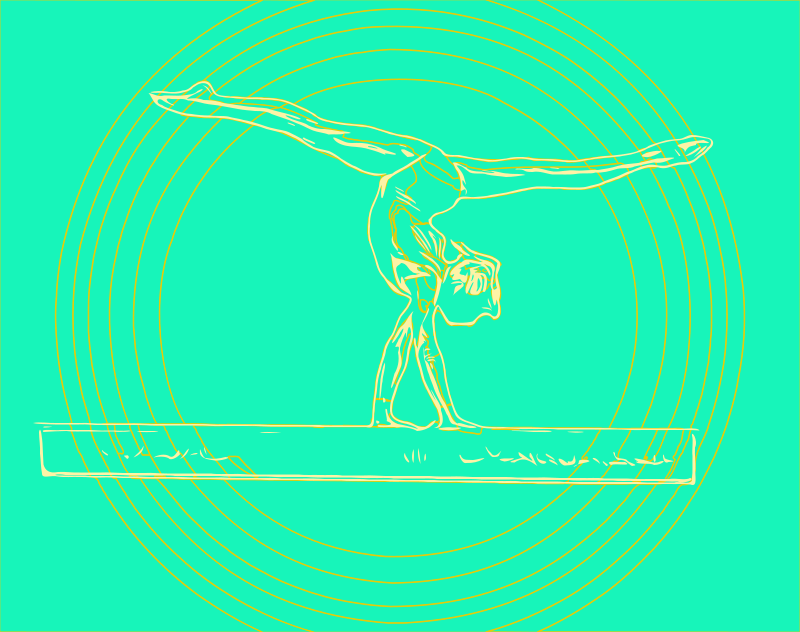 Gymnast abstract outline