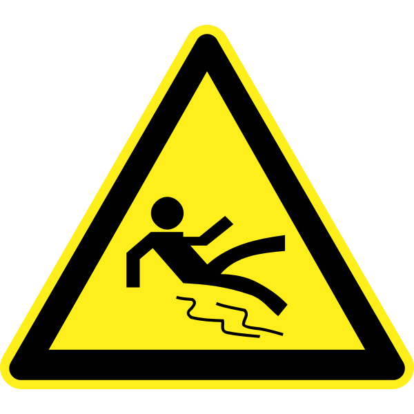 Slippery floor hazard warning sign vector image