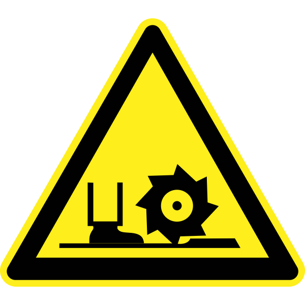Rotating blade or cutter warning vector sign