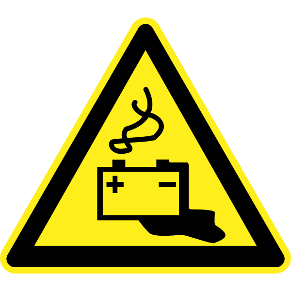 Alkaline liquid hazard warning sign vector image
