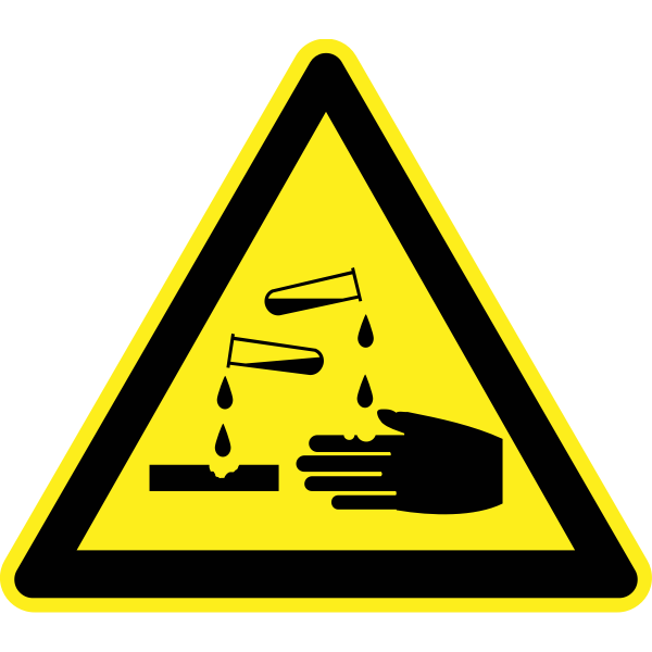 Corrosive hazard warning sign vector image