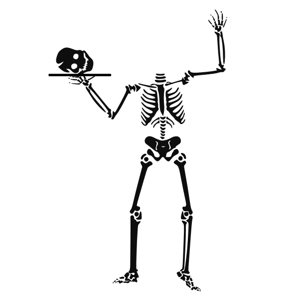 Human skeleton serving head vector graphics