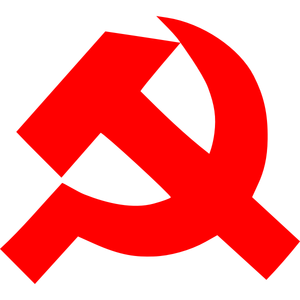 Communism sign of thick hammer and sickle vector clip art
