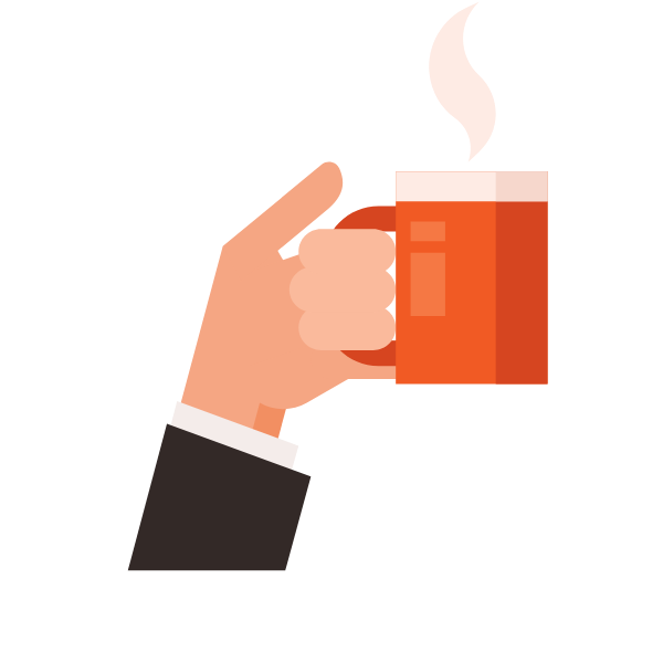 Hand holding a coffee mug