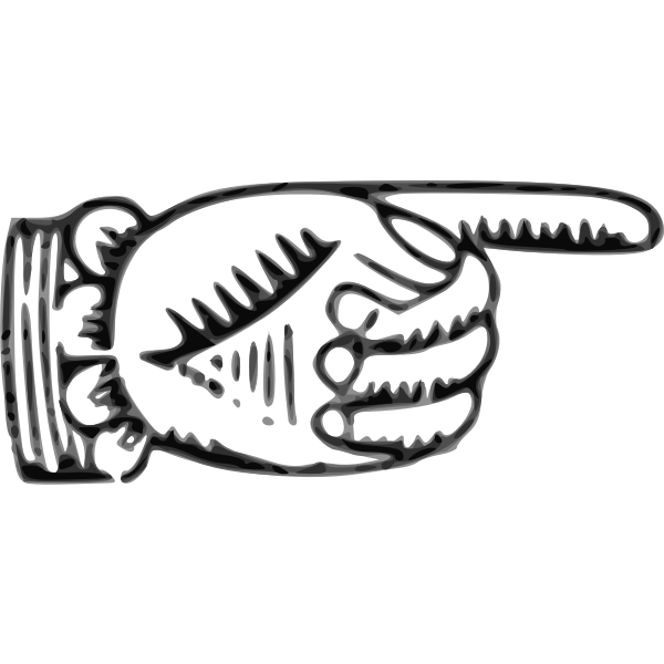 Vector illustration of pointing hand